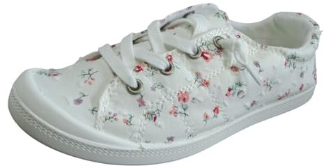 Schuhe Damen Weiche Damen Loafer Flache Schuhe Vulkanisierte Canvas Damen Freizeitschuhe Ausgefallene Schuhe Damen 40 (White, 42)