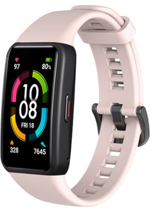 Cinturino Compatibile con Huawei Band 6/Band 6 Pro, 22mm Silicone Cinturino per Honor Band 7/Band 6 (Rosa)