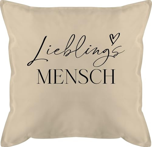 Kissen 50x50 - Freund - Lieblingsmensch Partner Geschenk Partnerin | Geschenk Freundin | Geschenke Weihnachten - 50 x 50 cm - Beige Natur - Bester für seelenverwandt