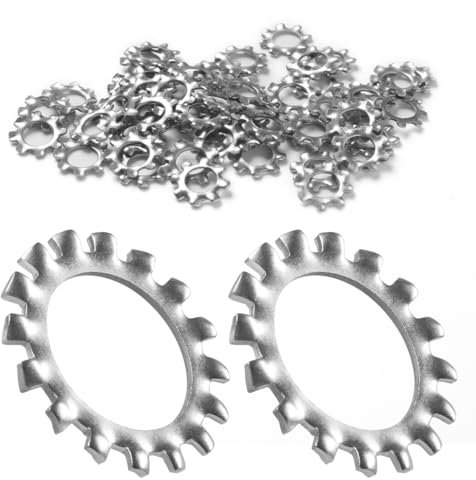 FOMGIIN Rondelle Dentellate Esterne di Bloccaggio a Stella M4 x 8mm, 100 Pezzi Dente Rondella di Bloccaggio in Acciaio Inossidabile 304, Rondella di Sicurezza, Rondelle Dentate Esterne Seghettate