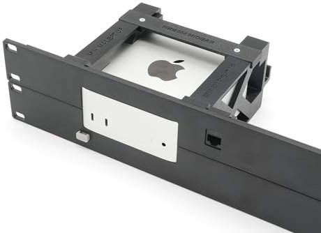 thingsNrack Rack Mount for 1-3 Apple mac Mini M4 with Remote on/Off Button and 1x RJ45 ethernet Keystone
