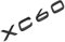 KSCZCB Auto Emblem für Volvo XC90, Auto Buchstaben Abzeichen Logo Aufkleber Auto Tuning Replacement Emblem für Außendekoration Aufkleber Zubehör,XC60-Black