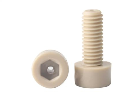 5 Stück M6×16mm×2mm PEEK-Material Hohlschrauben für Sockel Cap Head, Hohe Temperatur und korrosionsbeständige Kunststoff isolierte Schrauben