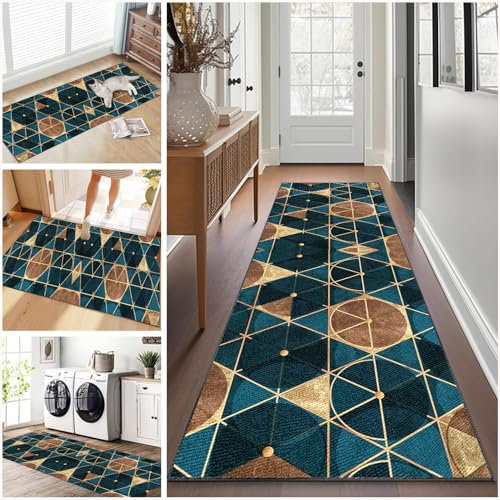 Tapis de Passage Antidérapant 40 x 60 cm Lavable en Machine - Long Couloir Moderne pour Cuisine, Salle de Bain, Entrée, Salon et Bureau