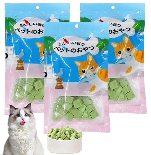 Katzengras Snack: 120g Gefriergetrocknet Snacks Natürlich Getrocknet Snacks für Katzen für die Zahnpflege und Haarknäuel Entfernen, Katzengras Sticks Kauspielzeug für Katzen, Cat Grass Snack