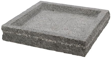 Rivanto® Vogeltränke Granit quadratisch 37 x 37 cm Vogelbad Futterschale