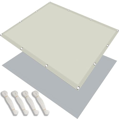 Tenda da Sole per Esterno Rettangolare 110 x 250 cm Protezione UV 98% Tenda a Vela Parasole Tende da Sole con Corde e Occhiello per Patio Pergola Cortile-Sabbia, bianco