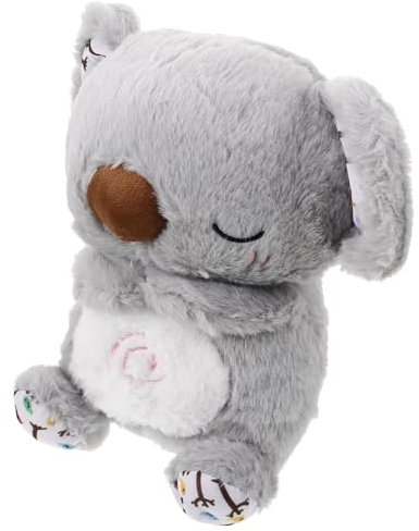 Supvox Koala Spieluhr Atmender Koala Plüschtier Schlaf Schnuller Mit Licht Koala Kuscheltier Faultier Kuscheltiere Zum Schlafen Atmendes Kuscheltier Grau