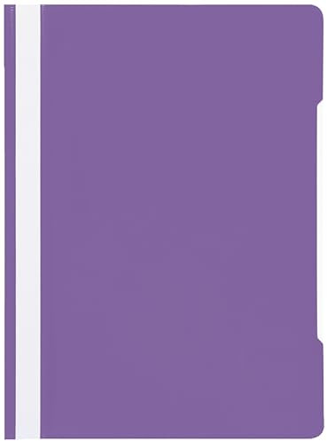 Conipa® 25 x Schnellhefter Lila DIN A4 (Set) mit Beschriftungsfeld PP-Kunststoff (Plastik) - Hefter & Mappe für Schule & Büro (stabil) - Heft-Mappen Organisation (PVC-frei) transparentes Deckblatt
