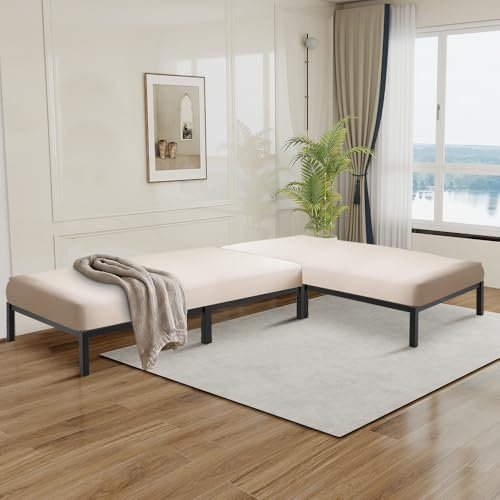 FetiNes Sofa mit Schlaffunktion, Ultraleichtes Ecken-Sofa, Reichlich Stauraum, Zerlegbar in Einzelbett, Schwarz