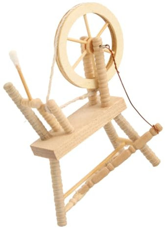 YARNOW Mini-Spinnradmodell Puppe Miniatur Möbel Zubehör Retro realistisches nähmaschinenspielzeug hölzern Khaki