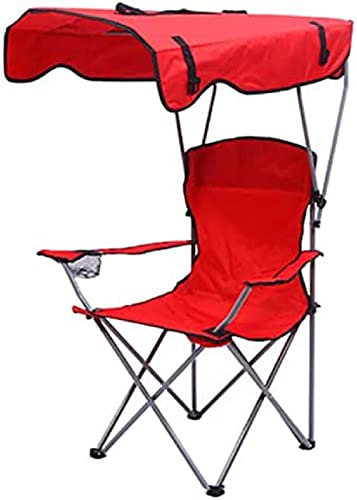Chaise de Camping Pliable avec auvent, Parasol Portable en Aluminium et Sac de Transport pour la Plage, la pêche et la Piscine, Bleu, Collector88