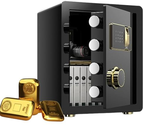 Elektronischer digitaler Sicherheits-Tresor mit Passwort- und Fingerabdruck-Entriegelung, sensibles Alarmsystem für Zuhause, Büro, Schmuck, Geld, Dokumentenaufbewahrung