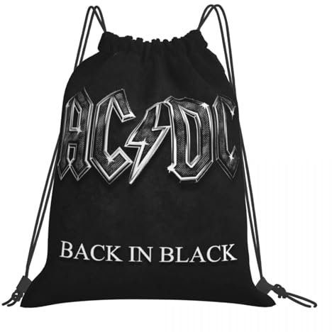 AC DC Mash Up Rucks?cke Tragbare Kordelzugbeutel Kordelzugbündel Tasche Sporttasche Buchtaschen für Mann Frau Studenten Urlaub Sport Geschenke