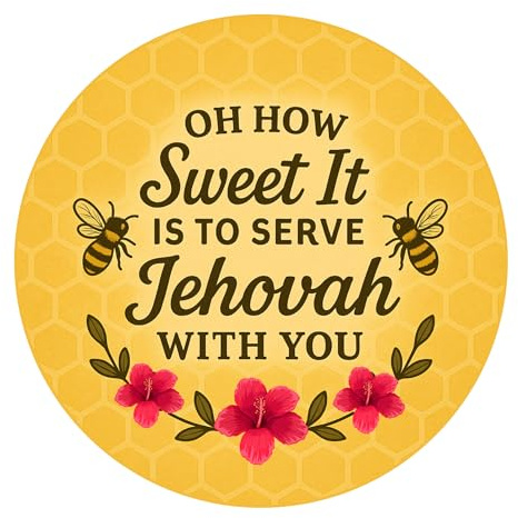 JW Stickers – 75 Stück Aufkleber Oh How Sweet It is to Serve Jehova with You – 5,1 cm Größe Premium Ministerium Etiketten für Pioniere