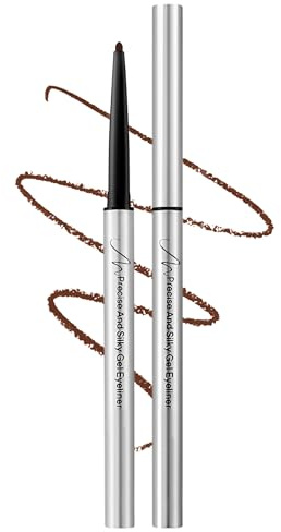 Erinde Braun Gel Eyeliner, Wasserfest und Langanhaltender Kajalstift, Brown Soft & Silky Eye Liner, Hochpigmentiert Augen Make up, Wischfest, Präziser Lidstrich, Vegane, Geeignet für Anfänger #02