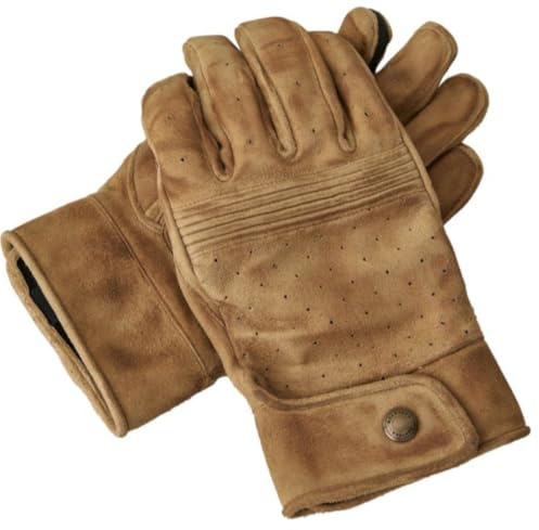 Belstaff Montgomery Velours Motorrad Handschuhe, sand, L