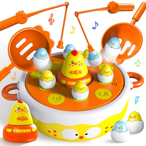 BunnyJOY Magnetisches Angelspiel für Kinder ab 3 Jahren, 4-in-1 Magnetangeln Brettspiel für Jungen und Mädchen, Angelspielzeug Geschenk für Kinderparty