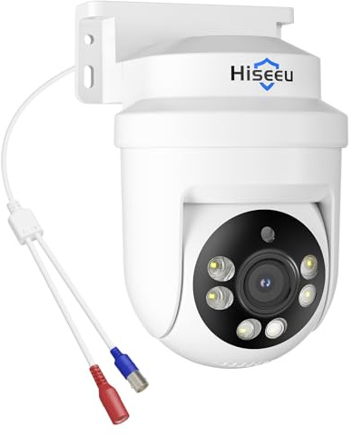 Hiseeu 5MP HD-TVI Dome PTZ Home Surveillance Cameras with 355° pan and 90° tilt,100ft IR Night Vision,IP67 Weatherproof Wired Security Camera for Indoor Outdoor Security Replacement Camera 1PCS