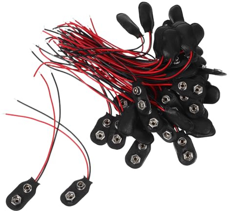 Operitacx Conectores de Batería de 9v Material Plástico y Metal, Fácil Instalación con Cable de 10cm, Pack de 50 Piezas para Dispositivos Eléctricos