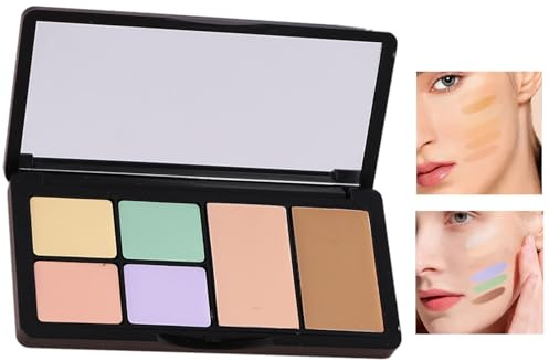 Contour Concealer Palette – Korrekturcreme mit 6 Farbtönen, Make-up-Pinsel, Komplettset | Leichter, verblendender Concealer für Rötungen, der einen gleichmäßigen hervorhebt. Professionelle Ges