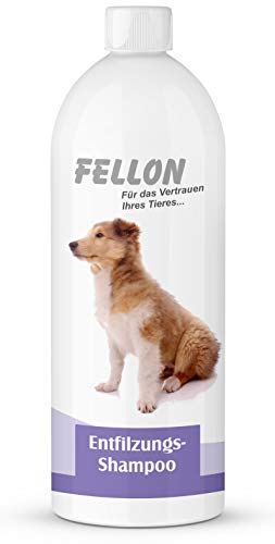 Fellon Entfilzungsshampoo für Hunde – Sanfte, pH-neutrale Pflege für leichtes Entfilzen – Biologisch – Für alle Rassen, Langhaar & Kurzhaar – Verhindert Verfilzungen & Juckreiz – 1 Liter