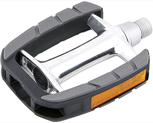 CONTEC Fahrrad-Pedale Boot, 9/16, Aluminium, Kunststoff, mit Reflektoren, für Touren und Trekking, rutschfest, CrMo-Achse, Silber schwarz, Paar