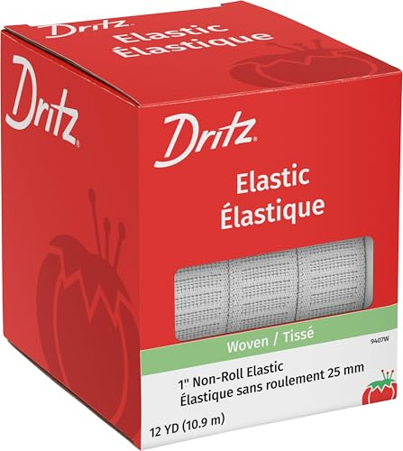 Dritz 1 x 12 yd Non-Roll Elastic, White