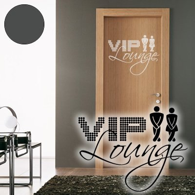 Klebesüchtig Wandtattoo Wohnzimmer VIP Lounge 30cm x 23cm anthrazit - Türaufkleber Flur - Wandsticker Kinderzimmer Jungen - Aufkleber für Flur, Küche, Bad - Dekoration Wohnung - Sticker