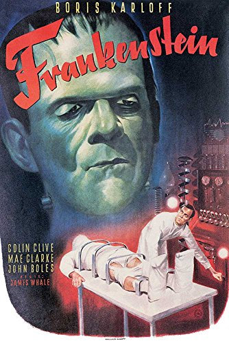 Frankenstein - Boris Carloff - Film Movie Legends Poster Plakat Druck - Größe 61x91,5 cm + 1 Ü-Poster der Grösse 61x91,5cm