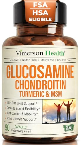 Glucosamine Chondroitin MSM – Joint Support Supplement for Women and Men with Glucosamine Sulfate 1500 mg, Chondroitin and MSM – for Cartilage, Joint Health and Flexibility – 90 Capsules