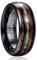 NUNCAD Wolfram Ring Damen/Herren schwarz 8mm Ring Unisex mit Opalsteine und Koaholz zum Mosaik für Hochzeit Verlobung Lifestyle und Fashion Größe 57