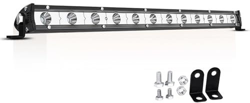 Willpower Phare de Travail LED Barre LED 60W 33cm 12V Projecteur LED pour 4x4 Voiture Camion Tracteur SUV Bateau