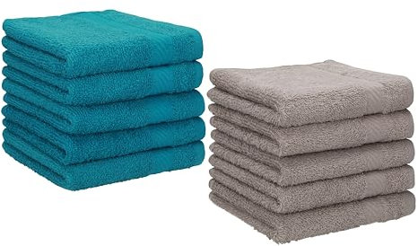 Betz 10 Stück Seiftücher Palermo 100% Baumwolle Größe 30x30 cm Petrol - Stone