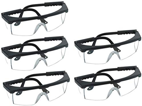 ChiliTec Schutzbrille mit Seitenschutz 5Stück Augenschutz Profi Protect Überbrille für Brillenträger Arbeitsbrille für Baustelle Werkstatt Labor