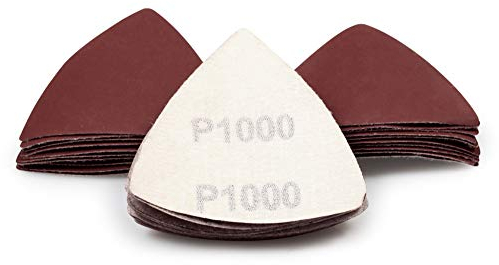 SPEEDWOX 30 Stück Klett-Dreieck-Schleifpapier, 1000er Körnung, 80 mm, für oszillierende Multifunktionswerkzeug-Detailschleifer, Schleifscheiben, Dreieck-Schleifpads