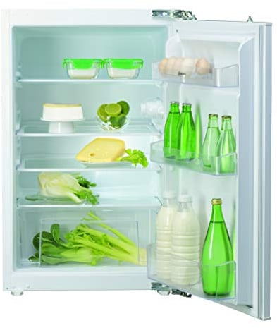 Bauknecht KSI 9VF2 Einbau-Kühlschrank (Nische 88) / Gesamtnutzinhalt: 131 Liter/ Abtauautomatik im Kühlteil / LED-Licht / Einfache Festtürmontage SETMO-QUICK, Weiß, Höhe: 87,5 cm