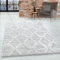 Hochflor Teppich Wohnzimmer Skandinavisch 3D Design 160x230 cm Grau - für Schlafzimmer Esszimmer Küche Boho Shaggy 20 mm Florhöhe Extra Weich Flauschig Pflegeleicht