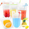 20 Pack Reusable Clear Drink Pouches with Straws, Stand Up Drink Bags 500 ML Juice Bags for Festivals Party Picnic Travel Camping Beach