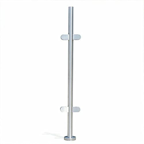 Futchoy Poteau de Balustrade en Acier Inoxydable 110 cm Garde-Corps de Verre Poteau d'Extrémité/Poteau central/Poteau d'Angle