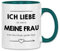 wowshirt Tasse Ich liebe es wenn meine Frau mich Boli Khela spielen lässt Spieler, Farbe:White - Petrol