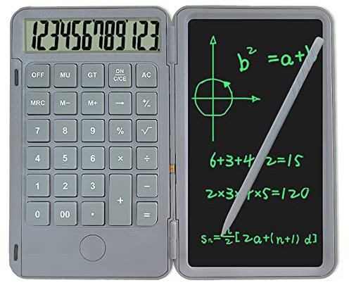 Calculator Writing with Tablet LCD Display Standard 12 Digit Large Function Rechargeable Portable for Office Students(Grey)