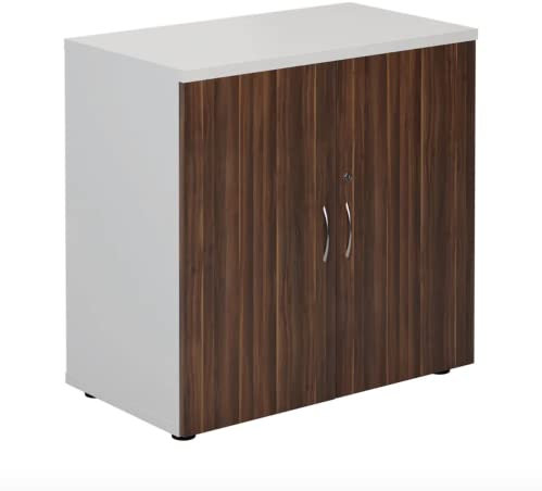 Jemini Cupboard 800x450x800mm White/Dark Walnut KF822691