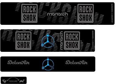 BUSEB Aufkleber for hintere Fahrraddämpfer Rock-Shox Monarch RT3 Aufkleber for hintere Dämpfer MTB AM/DH Shck Decals (Color : Dark Grey)