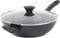Salter BW09329 Megastone Noir 28cm Wok - Non-Stick Stir-Fry Pan, Forged Aluminium Cookware, Tempered Glass Lid, Induction Hob Suitable, Dishwasher & Metal Utensil Safe, PFOA Free
