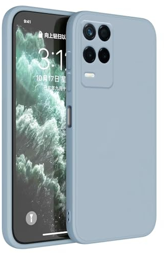 Topme Handyhülle Hülle Fur Realme 8 5G / Realme Narzo 30 5G (6.5 Inches) Case Schutzhülle, Hautschutz Aus TPU Silikonhülle - Rauchblau