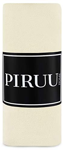 Jersey Spannbettlaken Spannbetttuch Bettlaken Baumwolle (Creme, 200x220 cm)