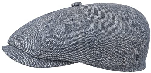Stetson Hatteras Linen Flatcap Meliert Mehrfarbig Made in Germany Herren Frühjahr Sommer blau 59 cm