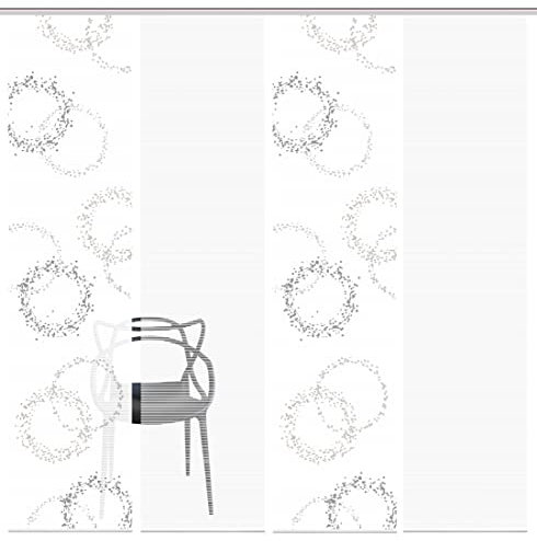 VISION S 80706 AINUR Schiebegardine, halbtransparent, Bambusoptik, 260x60 cm, Farbe:Stein, Größe:260 x 60 cm, Anzahl:4X