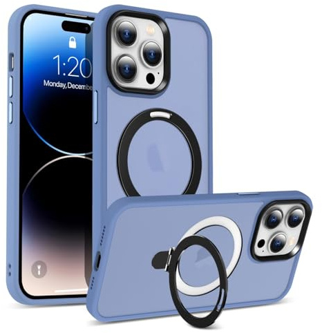 CoolGadget Magnetische Handyhülle für iPhone 12/Pro für MagSafe Dünn Blau | Magnetisches Slim Case, kabelloses Laden, Soft Grip Oberfläche, kratzfest, federleicht